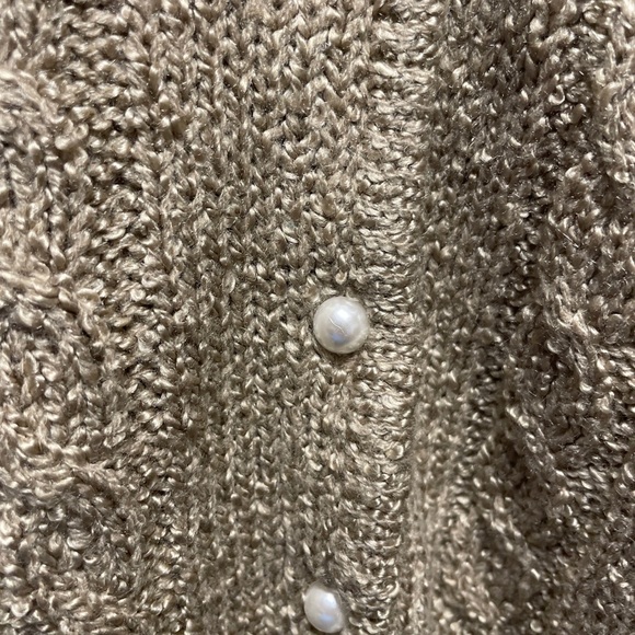 Jennifer Moore Womens Tan/buff Long Sleeves Button Front Cardigan Sweater M - Picture 13 of 16